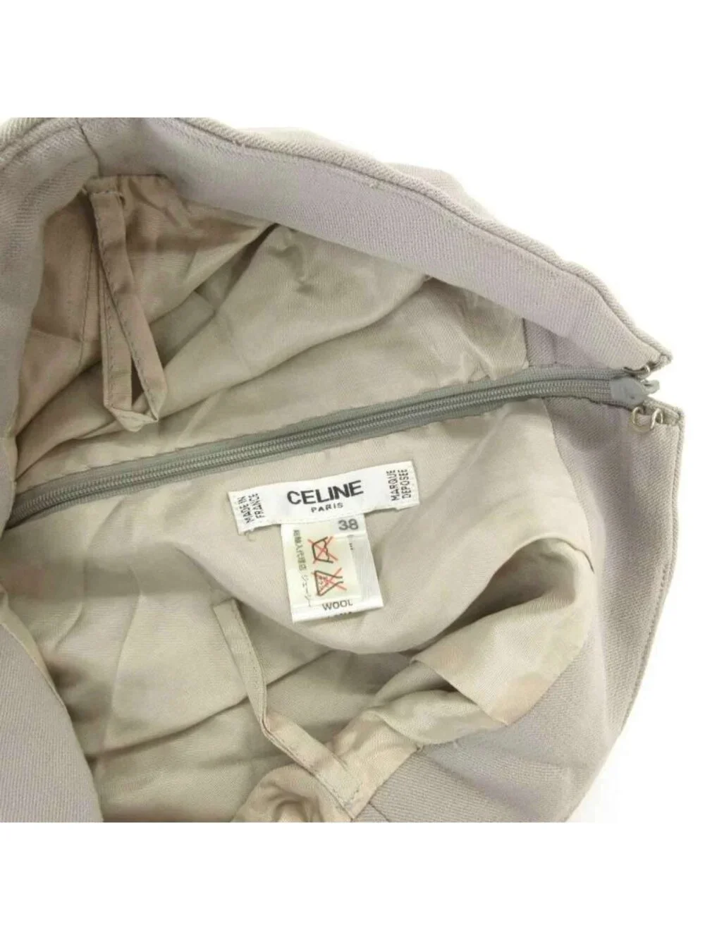 Celine Vintage Horsebit Pencil Skirt Jcc Era Wool Gray 38